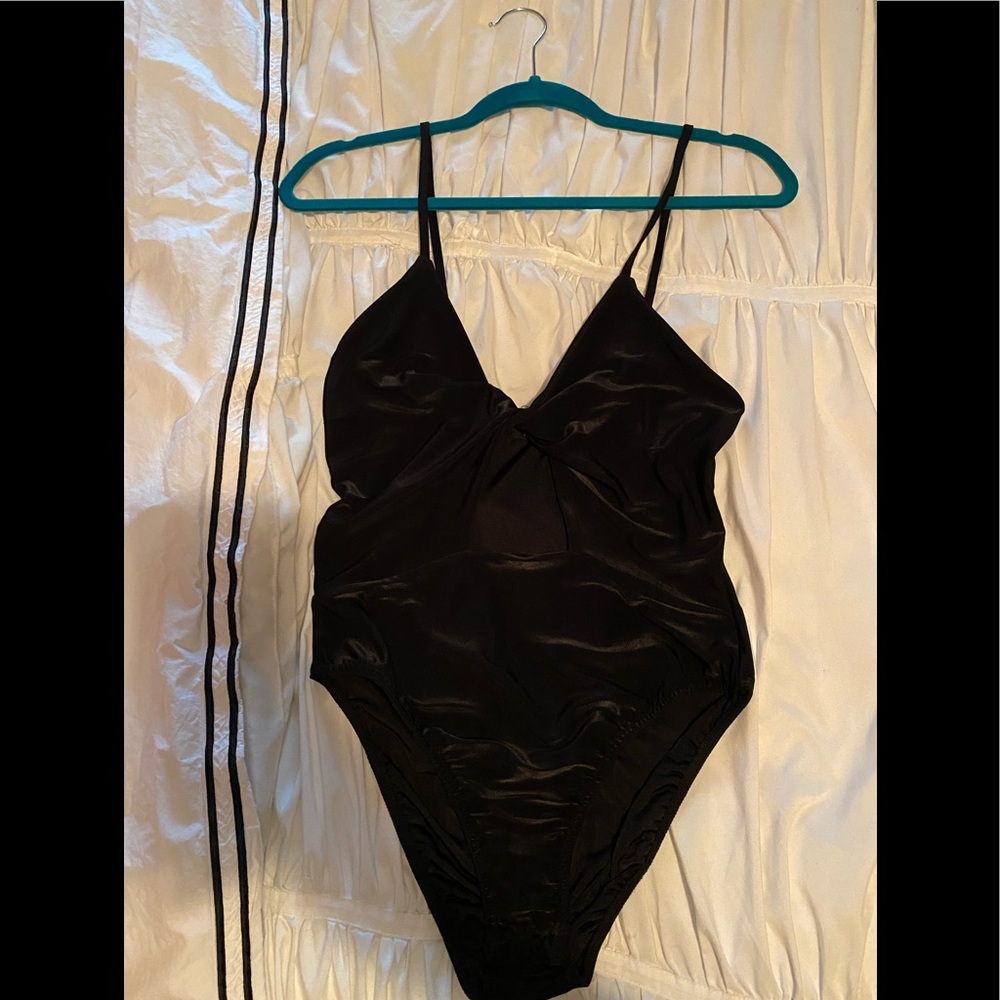 Black Body Suit with open hole in front